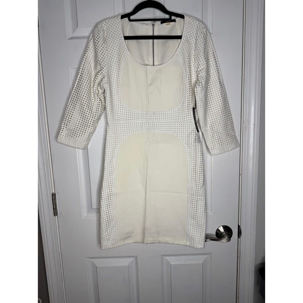 TART NWT Cream Mesh‎ Mixed Media BodyCon Dress Size M